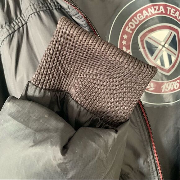 Fouganza Dark Grey “Black Panther” Fur Trim Hood Long Puffer Winter Coat - Picture 5 of 14